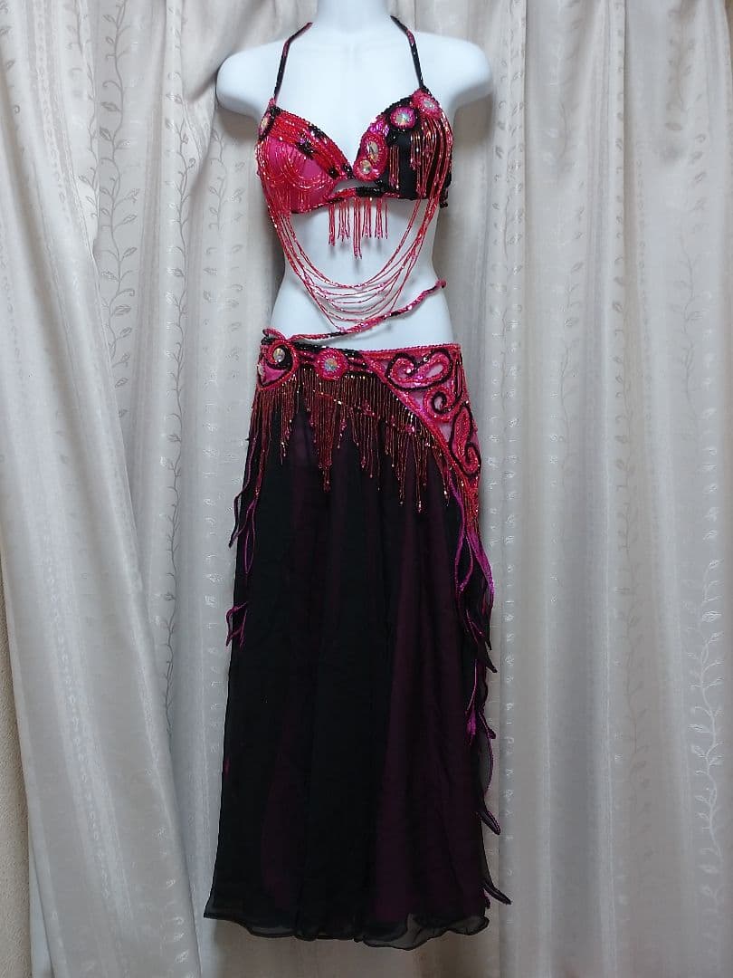 Bella ベリーダンス衣装 ブラック×ピンク