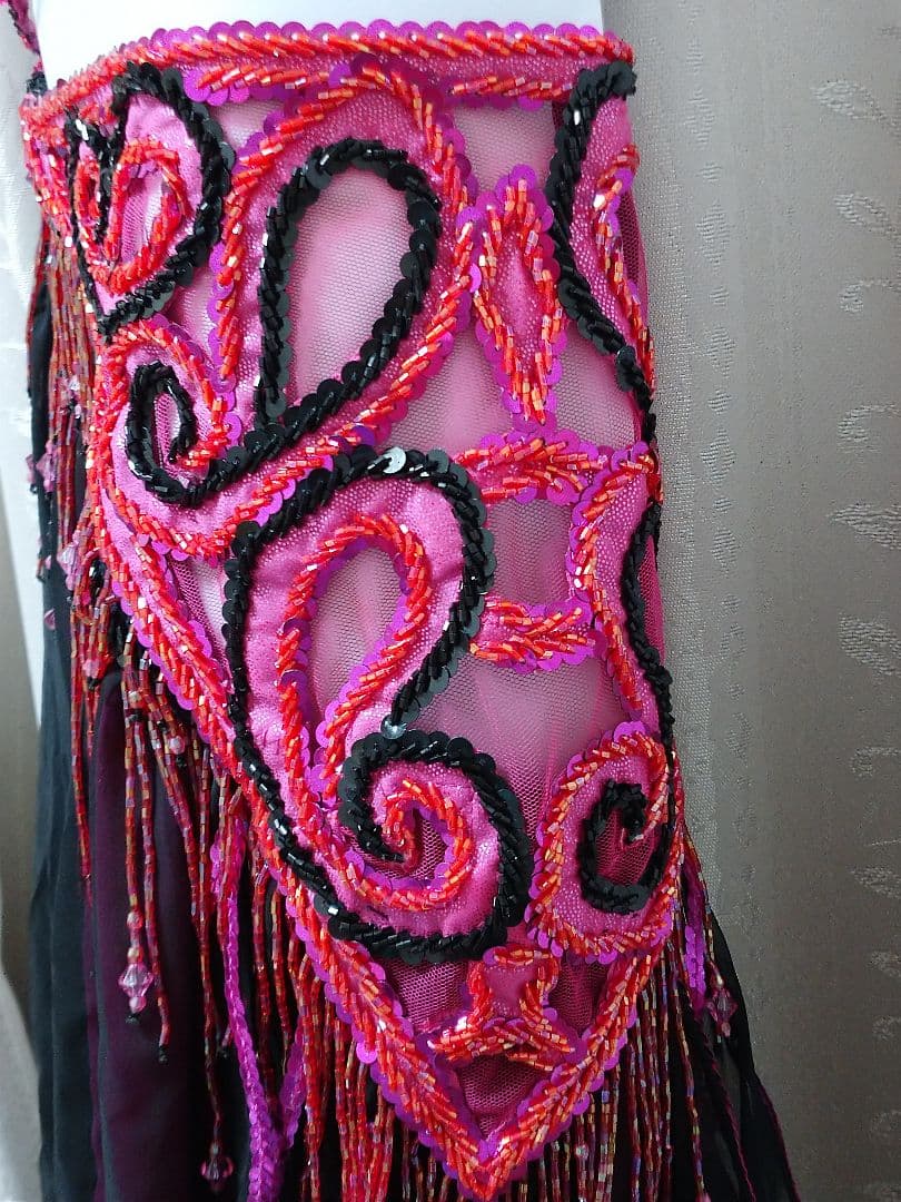 Bella ベリーダンス衣装 ブラック×ピンク