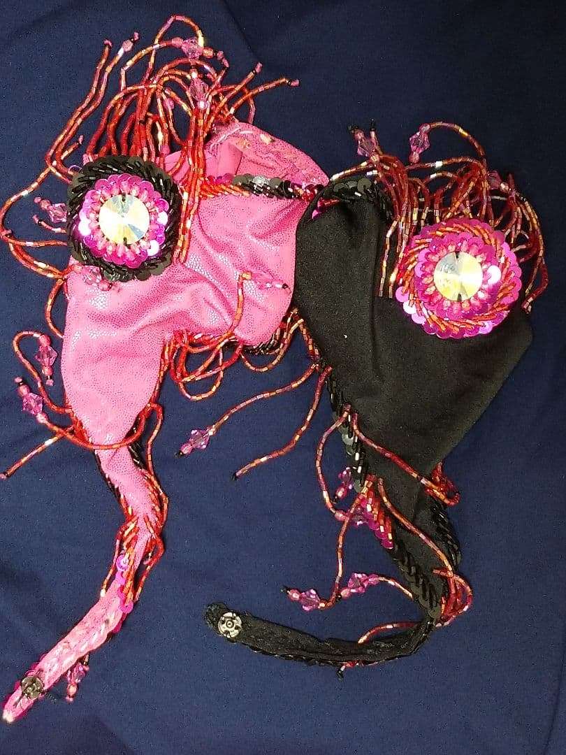 Bella ベリーダンス衣装 ブラック×ピンク