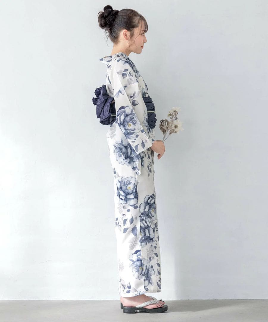 浴衣 2点セット レディース　SOUBIEN 浴衣 青 白 定価13,989円