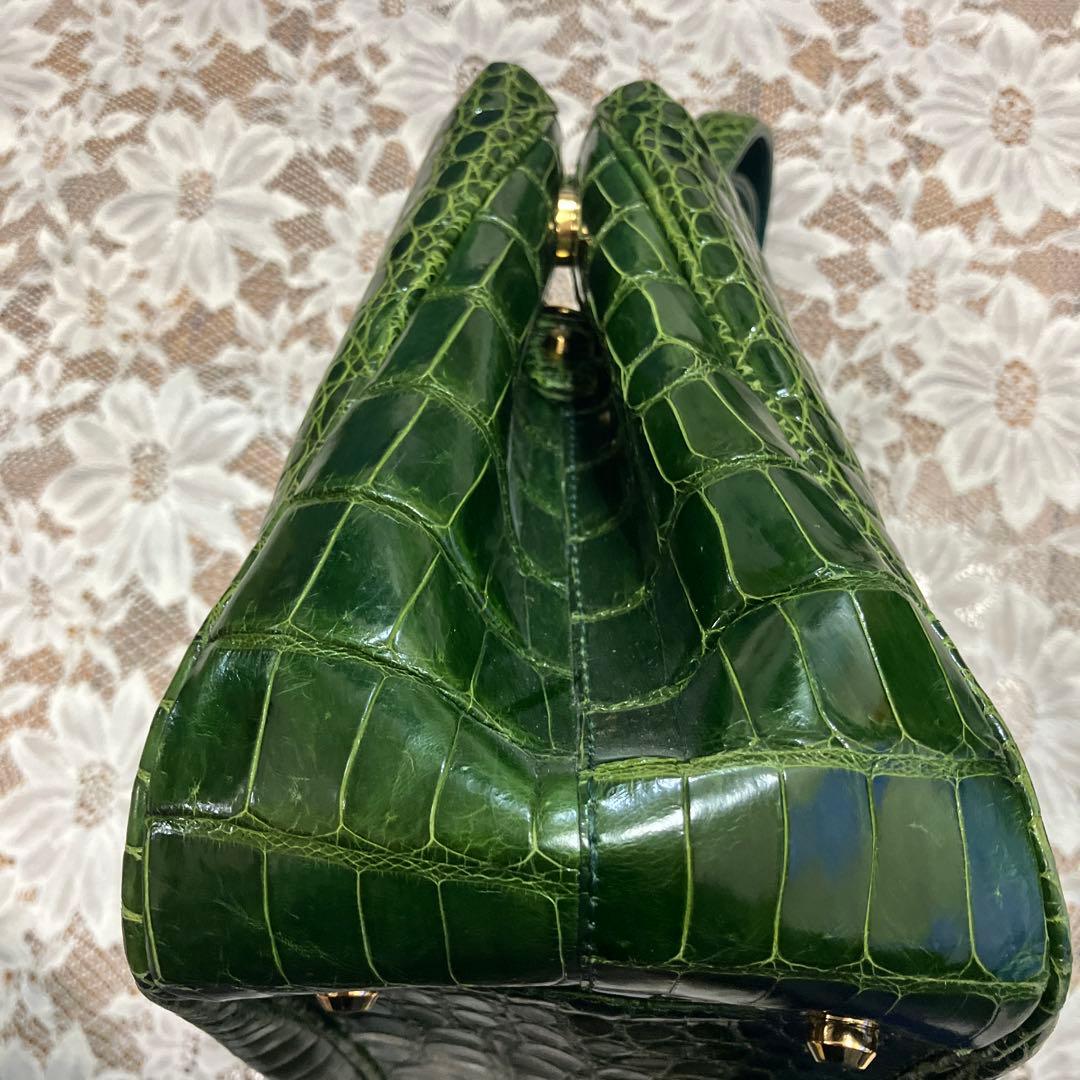 JRA認定 クロコダイルバッグ 美グリーン 鰐皮