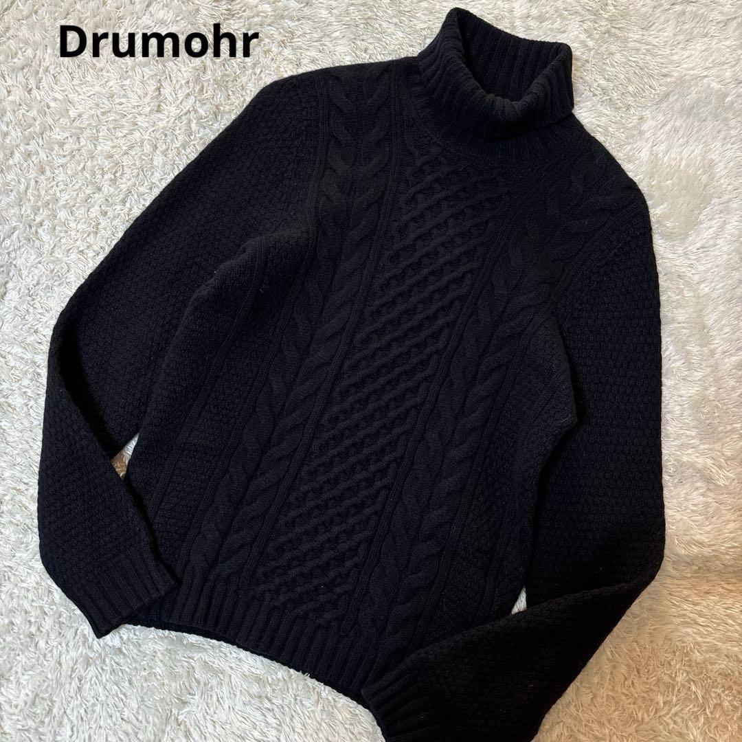美品＊ドルモア タートルネックニット ケーブル 48 ブラック　イタリア製　黒