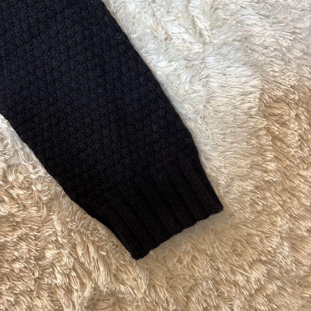 美品＊ドルモア タートルネックニット ケーブル 48 ブラック　イタリア製　黒