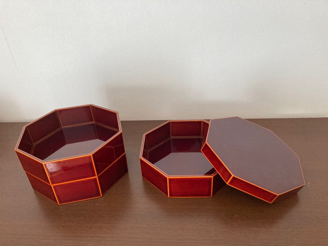 ブランド　飛騨春慶漆器 六角形重箱 三段 専用箱付き　 新品未使用