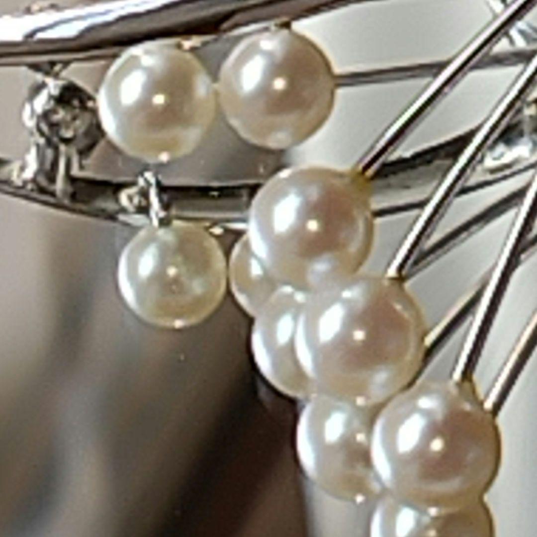 MIKIMOTO 5,2mmアコヤ本真珠5珠 シルバーブローチ SILVER