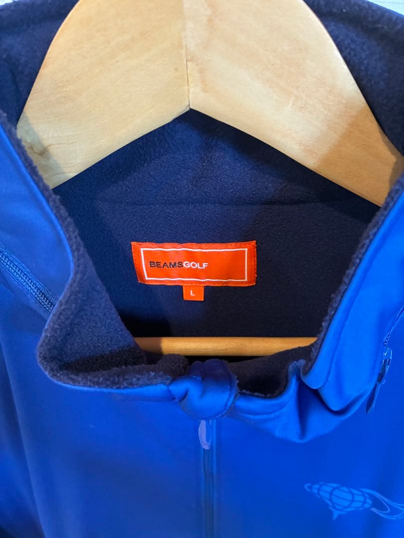 ビームス　ゴルフ　ブルゾン　Lサイズ　青×赤