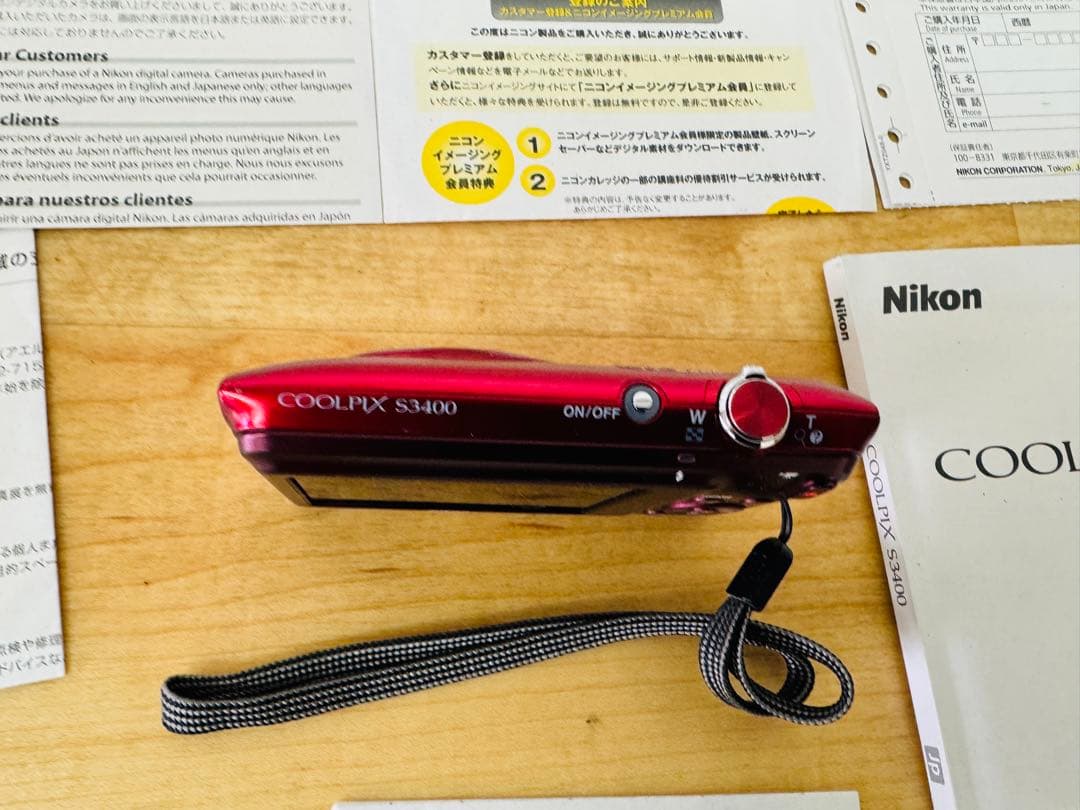 Nikon COOLPIX S3500 赤 コンパクトデジタルカメラ 軽量レトロ