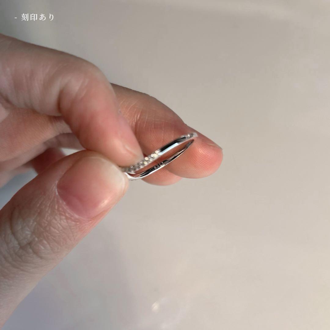 刻印あり　遺品整理　アンティーク　ヴィンテージ　V字リング　ダイヤモンド