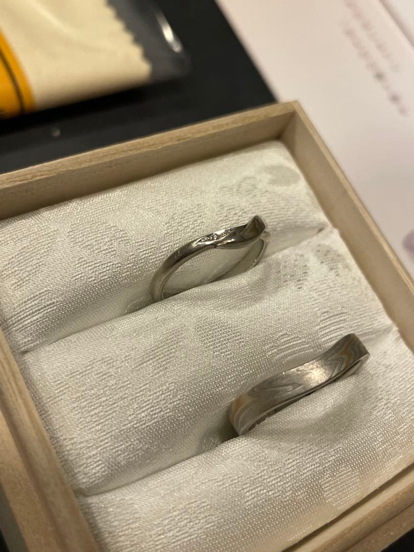と*す様 杢目金屋 指輪 セット 保証書付 木目合わせ 11号 木目金(V字)