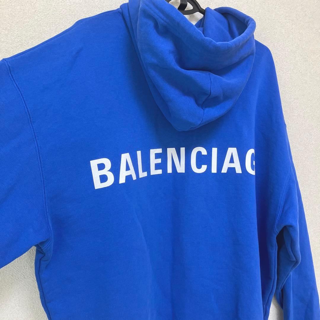 BALENCIAGA フーディー ブルー オーバーサイズ パーカー