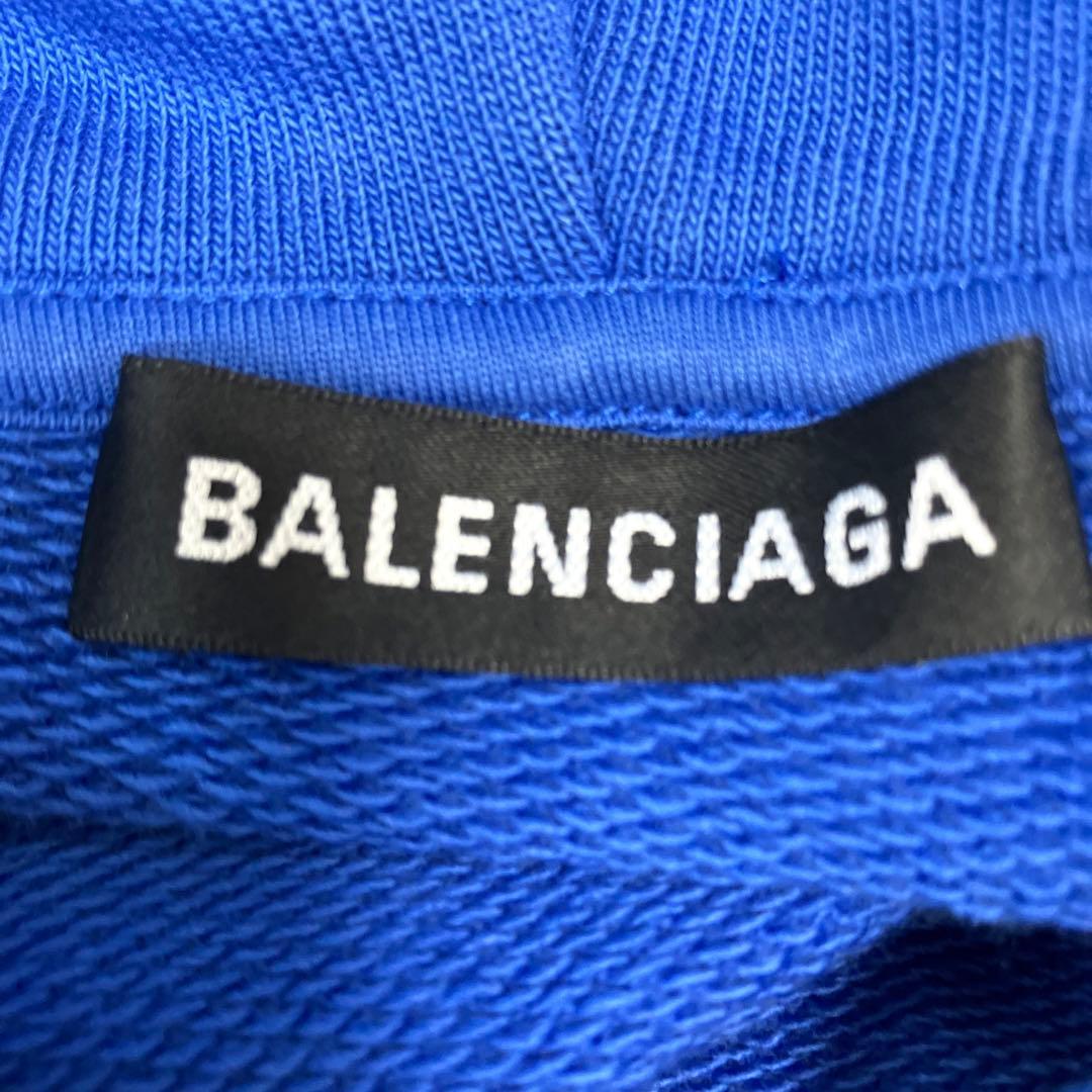 BALENCIAGA フーディー ブルー オーバーサイズ パーカー