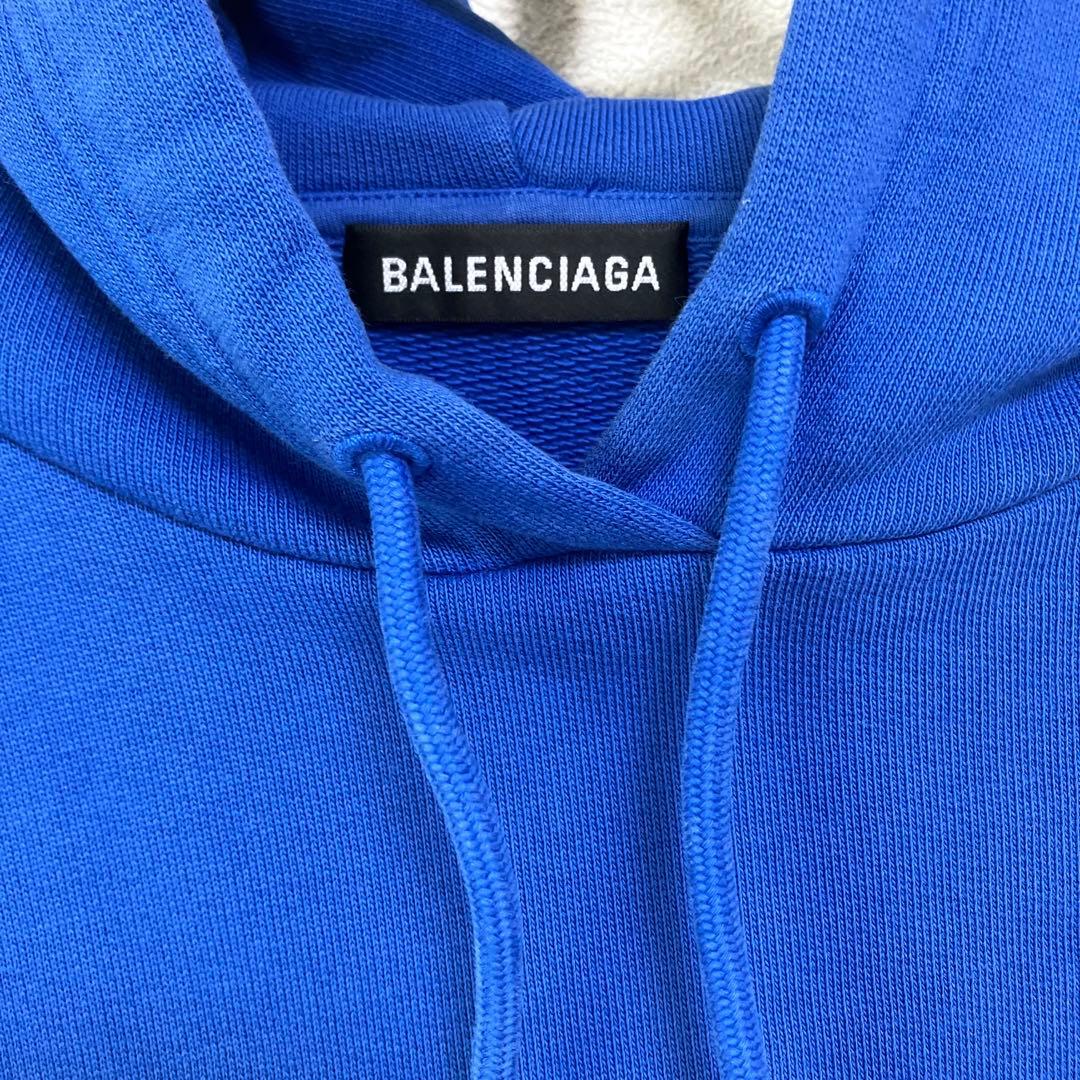 BALENCIAGA フーディー ブルー オーバーサイズ パーカー