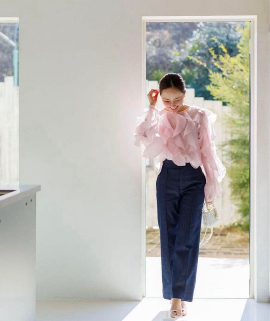 Bluelea♡ Line Frill Blouse ピンク　美品！