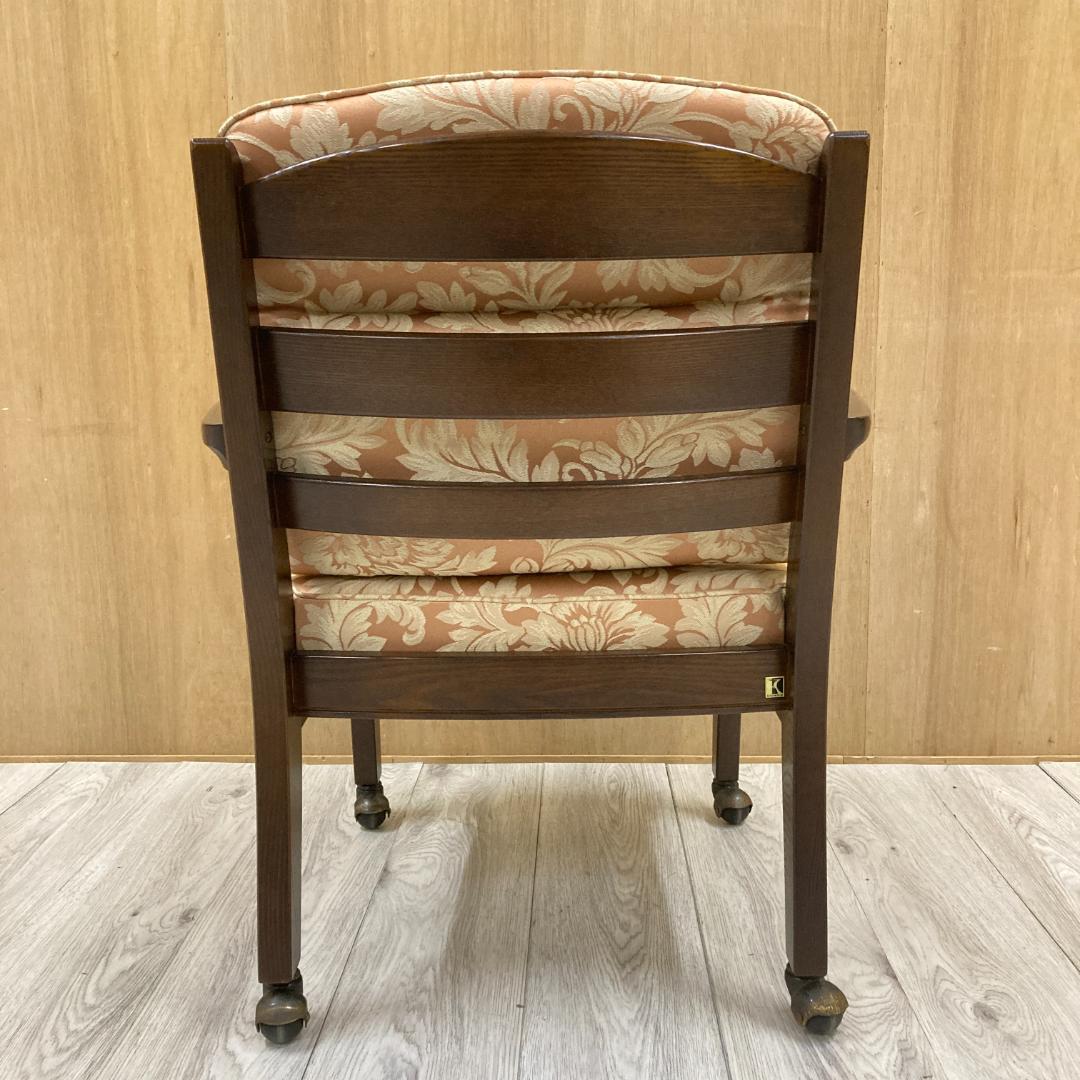 【飛騨産業】キツツキ　アームチェア　ダイニングチェア　キャスター付き A