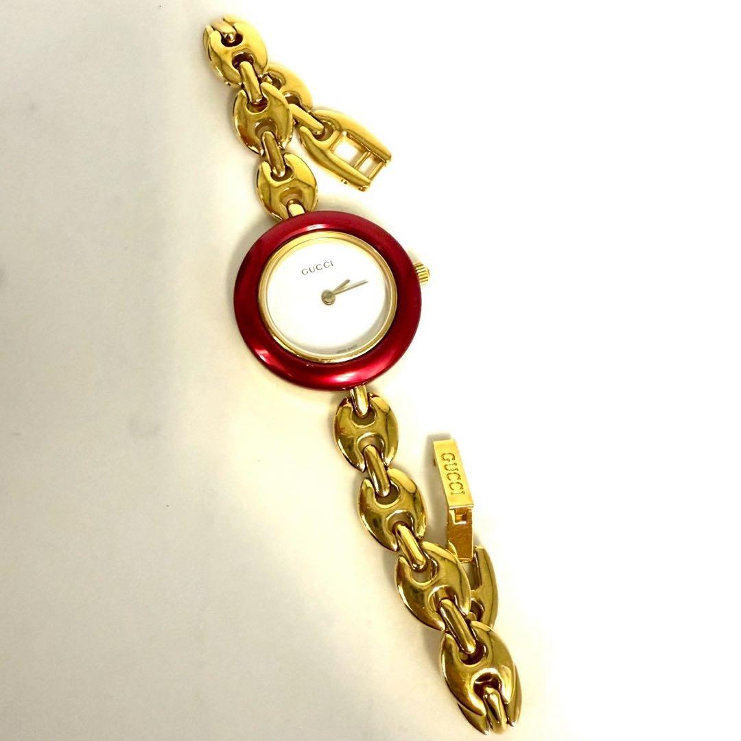グッチ 腕時計 チェンジベゼル バングルウォッチ サファイヤガラス11/12.2