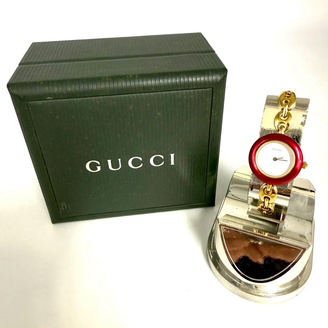 グッチ 腕時計 チェンジベゼル バングルウォッチ サファイヤガラス11/12.2