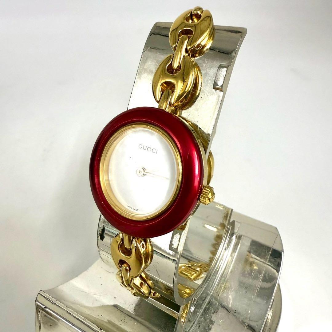 グッチ 腕時計 チェンジベゼル バングルウォッチ サファイヤガラス11/12.2