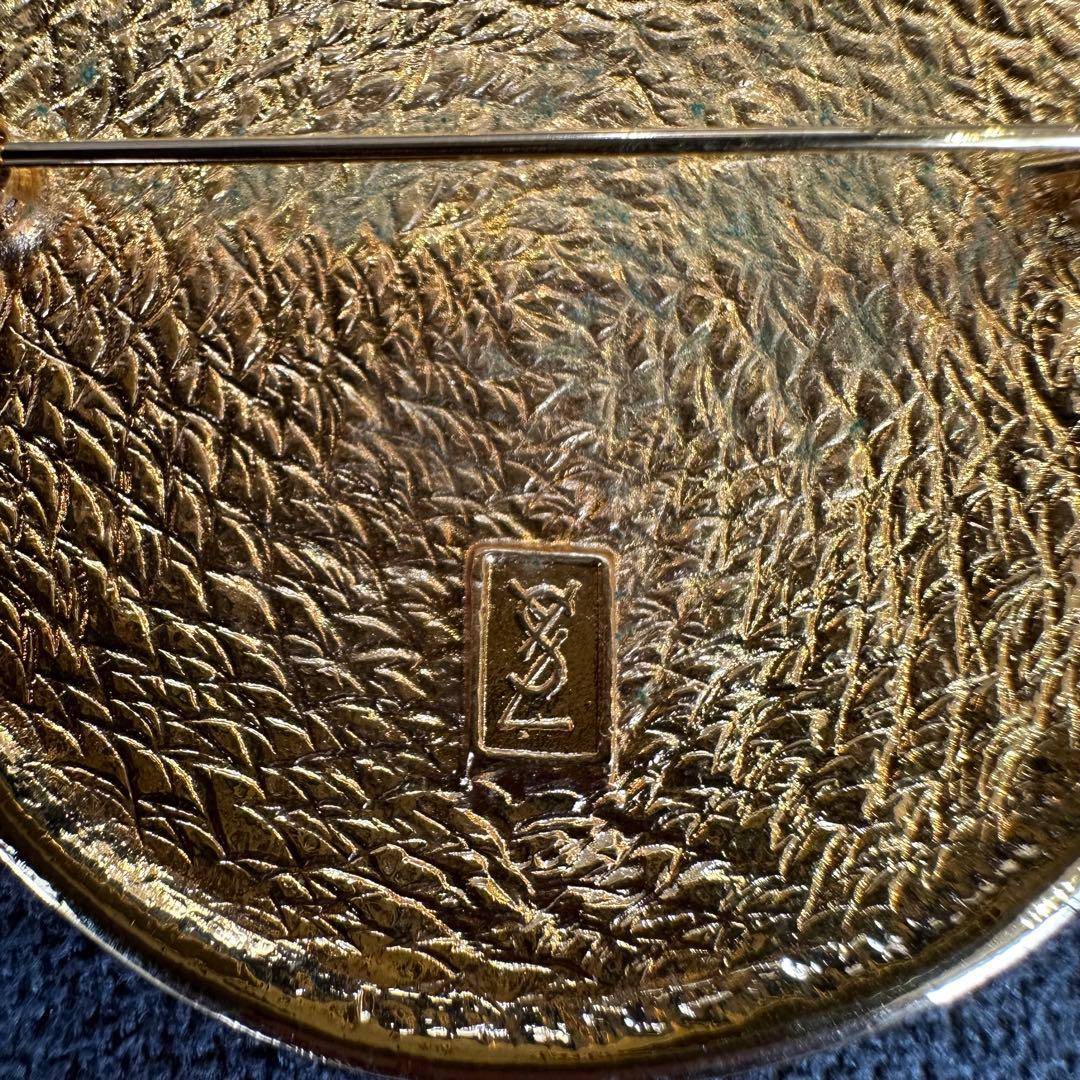 イヴ・サンローラン ラウンドロゴ ヴィンテージ ブローチ