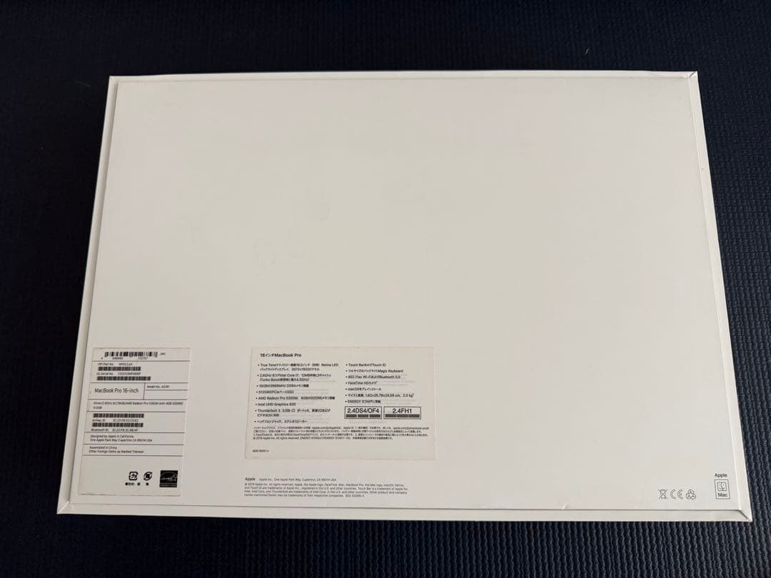 【訳あり】MacBook Pro 16インチ2019年モデルApple診断済み