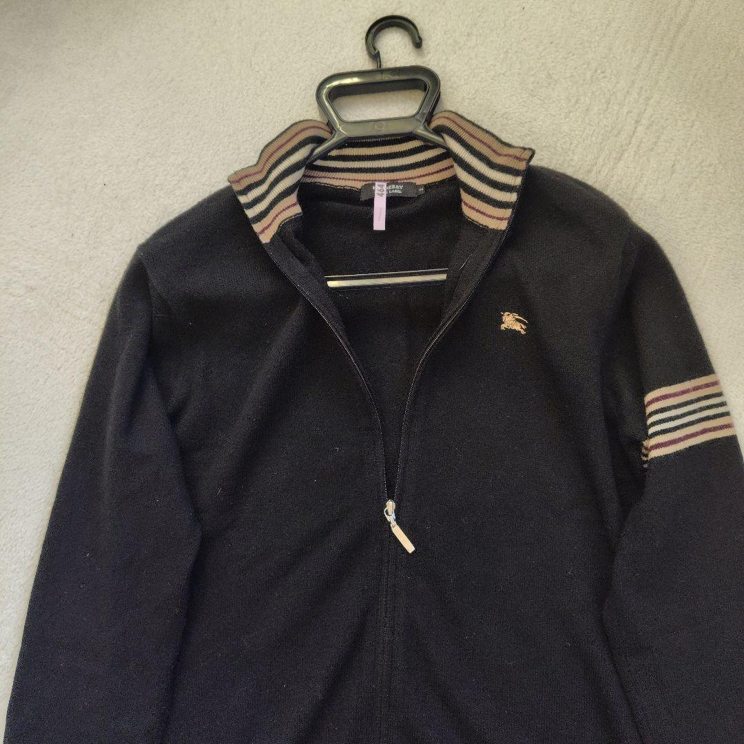 極美品　バーバリーブラックレーベル　ドライバーズ　刺繍　ホースロゴ　カシミヤ