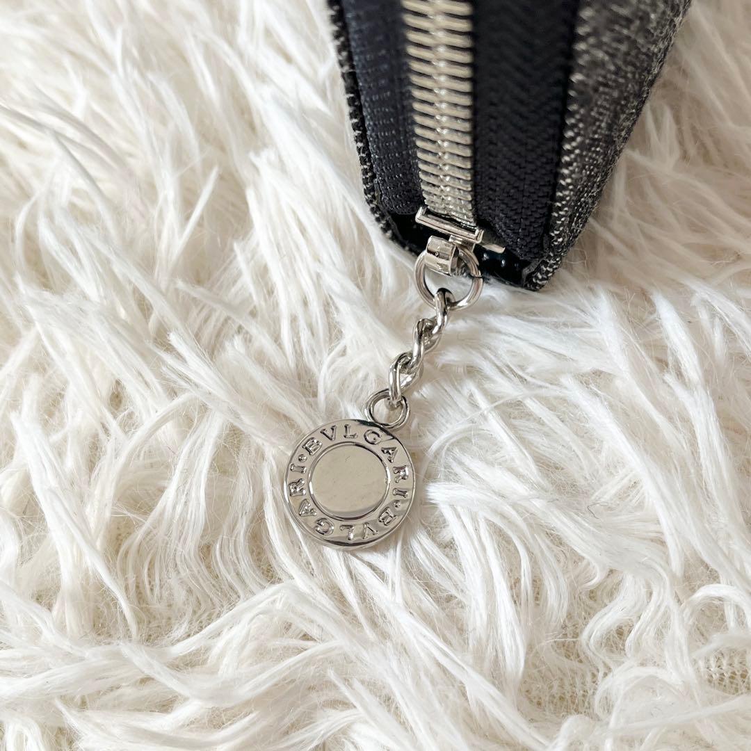 BVLGARI ブルガリ　ロゴマニア ラウンドファスナー　長財布　ブラック　黒