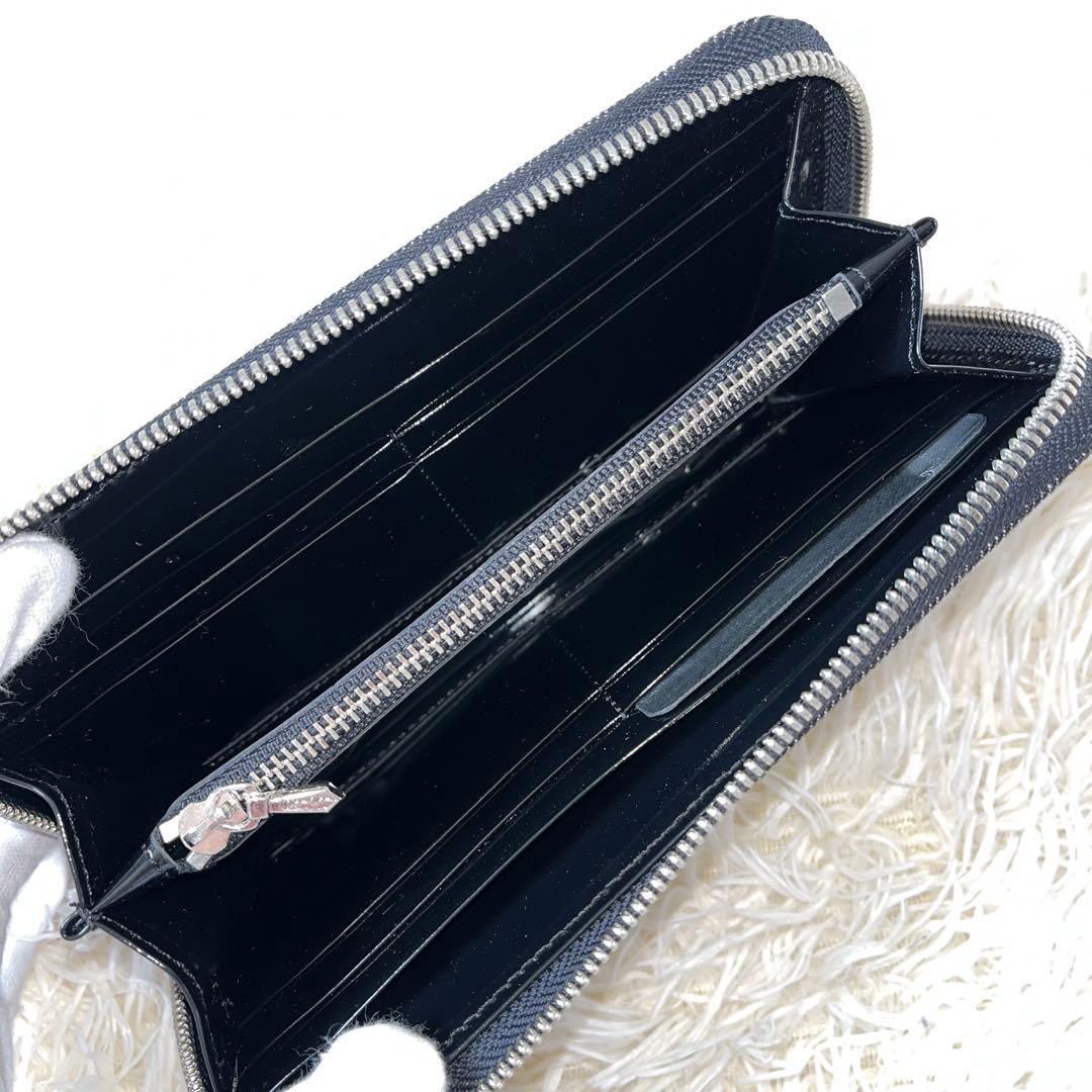 BVLGARI ブルガリ　ロゴマニア ラウンドファスナー　長財布　ブラック　黒