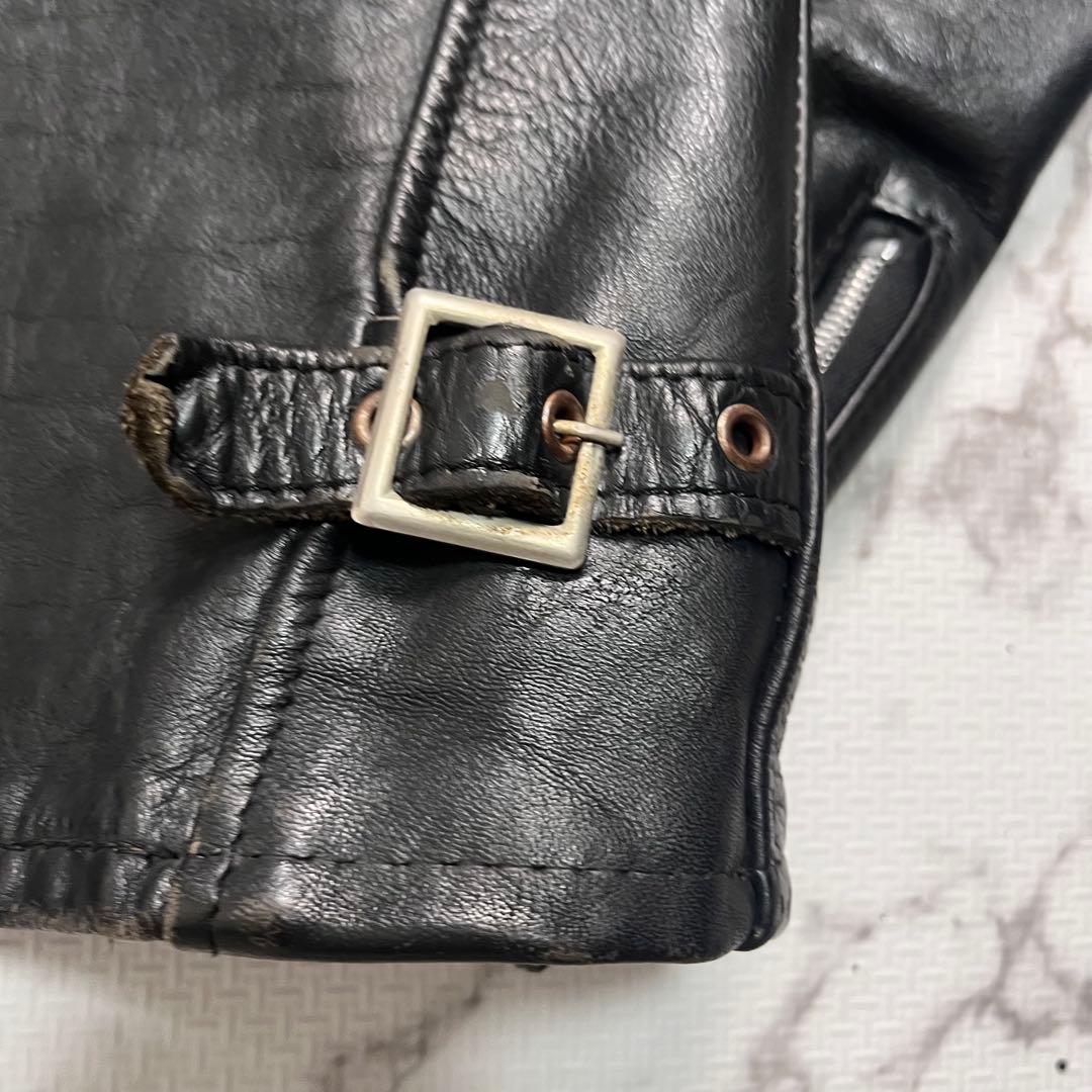 【米国製】schott シングルライダース 34size 黒 カウハイド 641