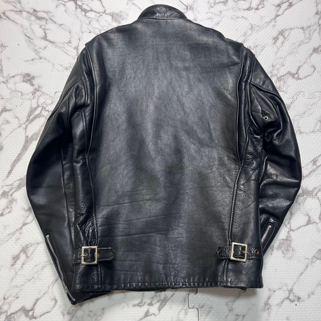 【米国製】schott シングルライダース 34size 黒 カウハイド 641