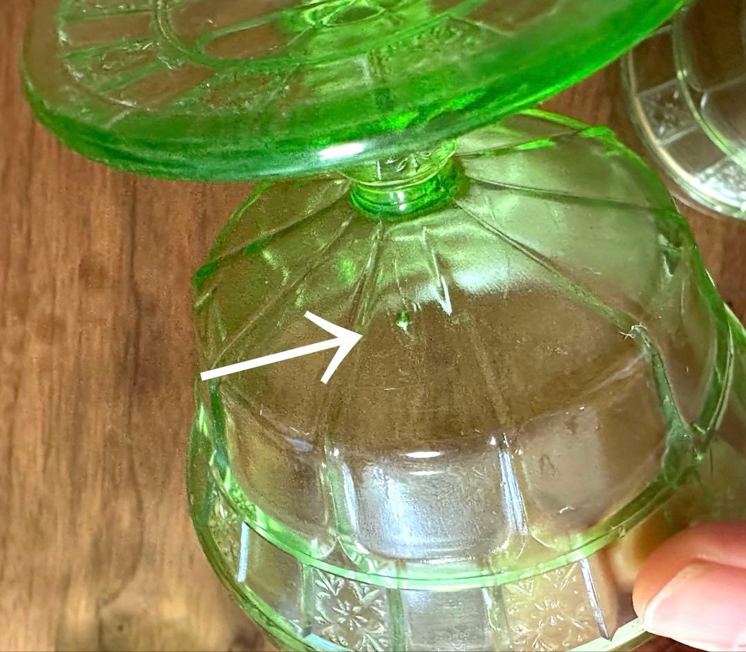 クリアランスDepression Glassディプレッションシャーベットグラス6