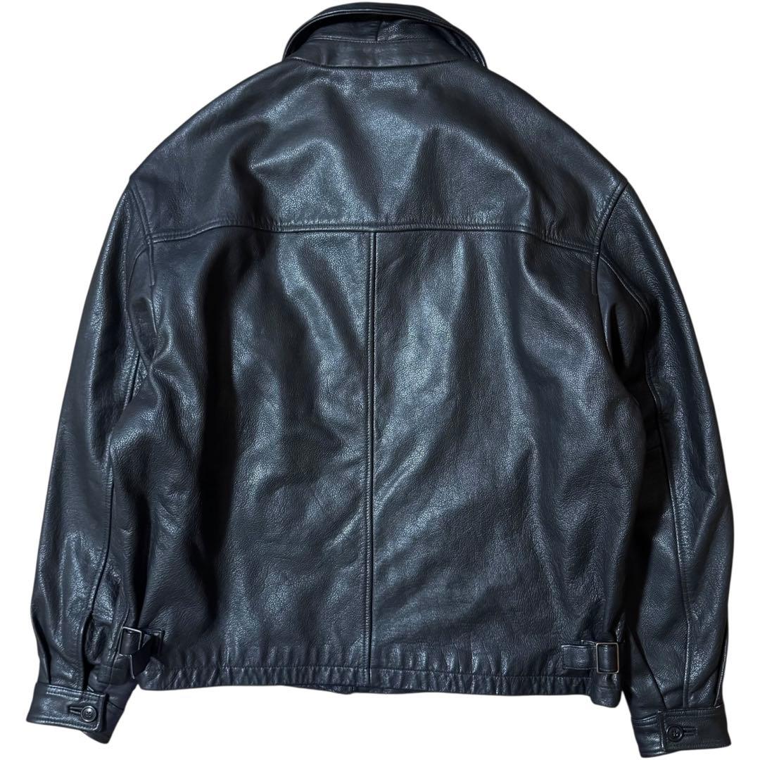 雰囲気抜群 OLD NAVY 2000年製 レザージャケット ブラック XL