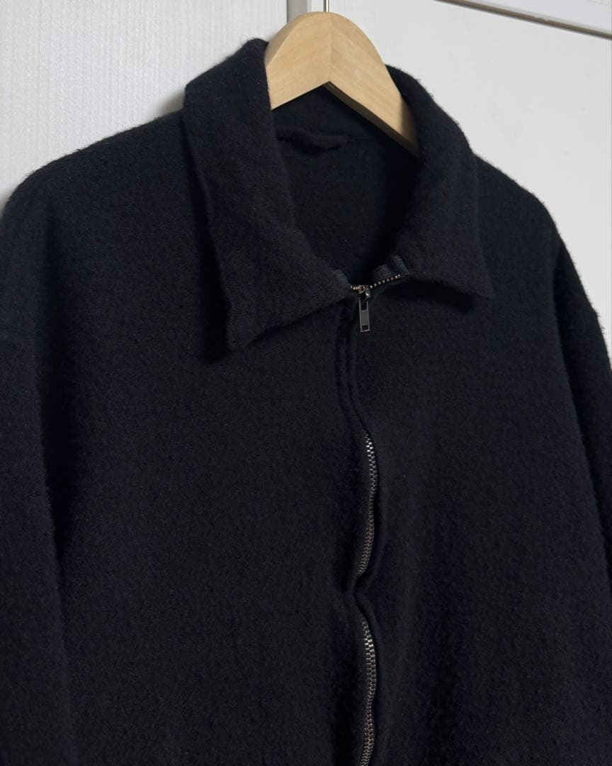 縮絨ウール ジップショートジャケット