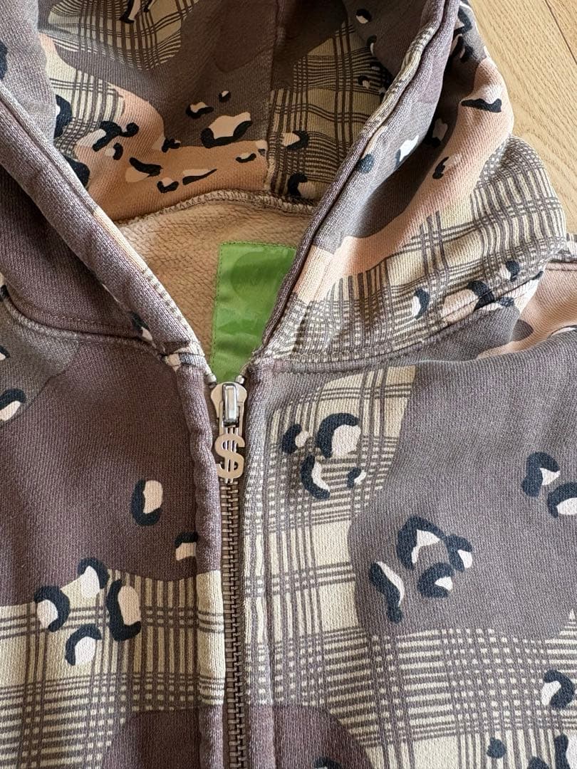 トップス swagger camouflage design zip up hoodie