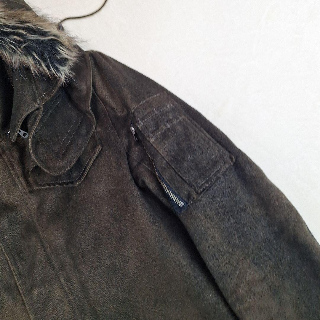 美品✨トルネードマート　モッズコート　スウェード調　ディープグリーン　L