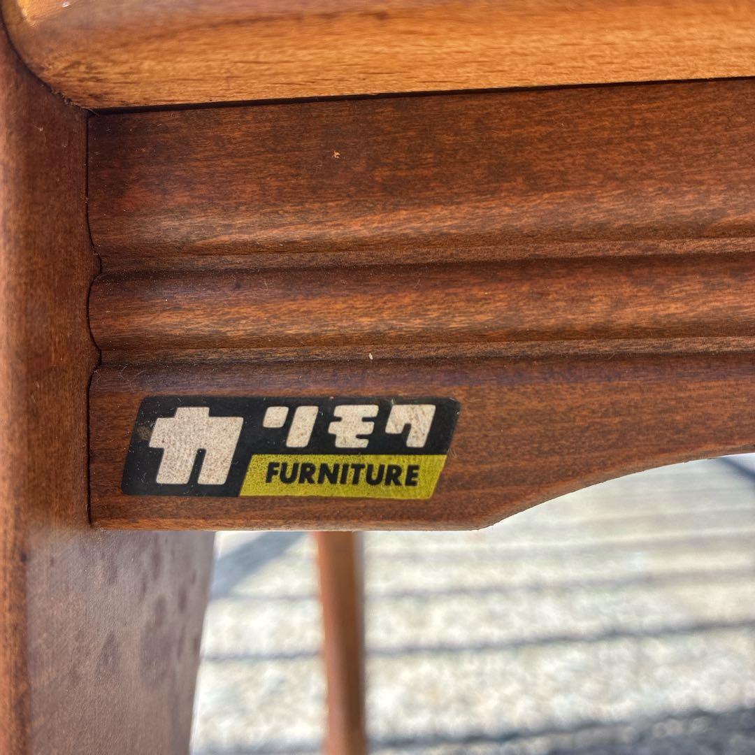 カリモク 木製 電話台 昭和レトロ オールド コロニアル 希少 ラック 天然木