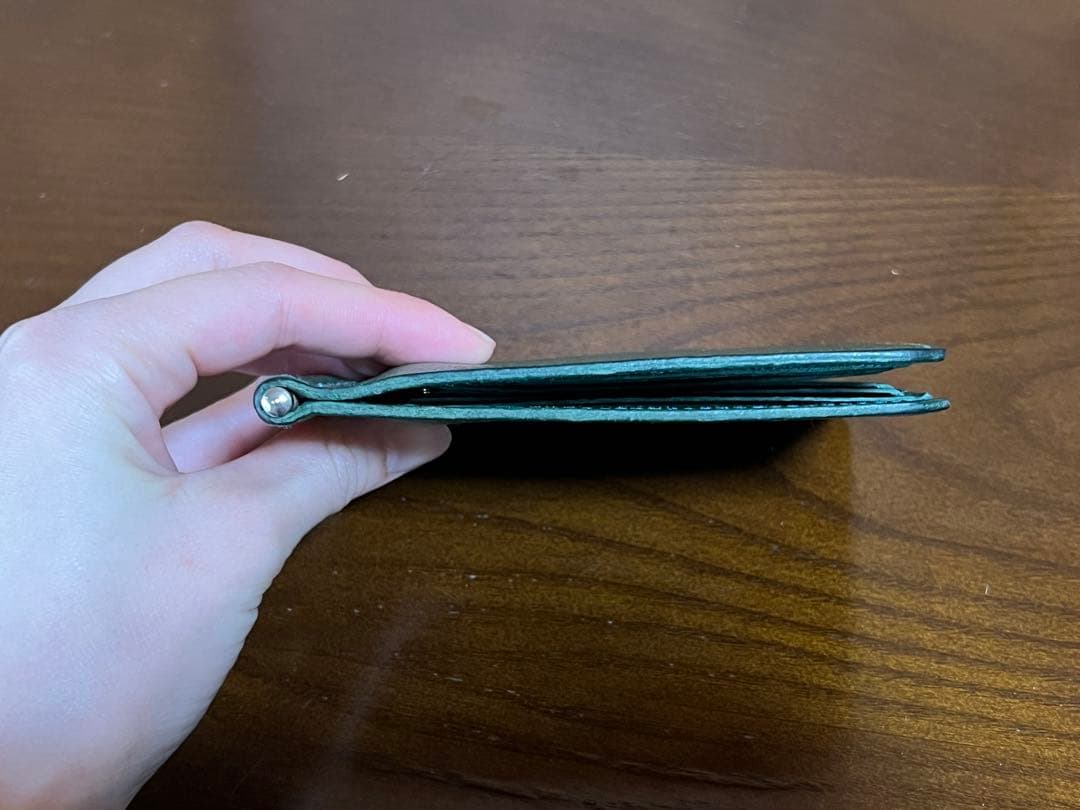 IL BISONTE イルビゾンテ マネークリップ レザー グリーン 本革