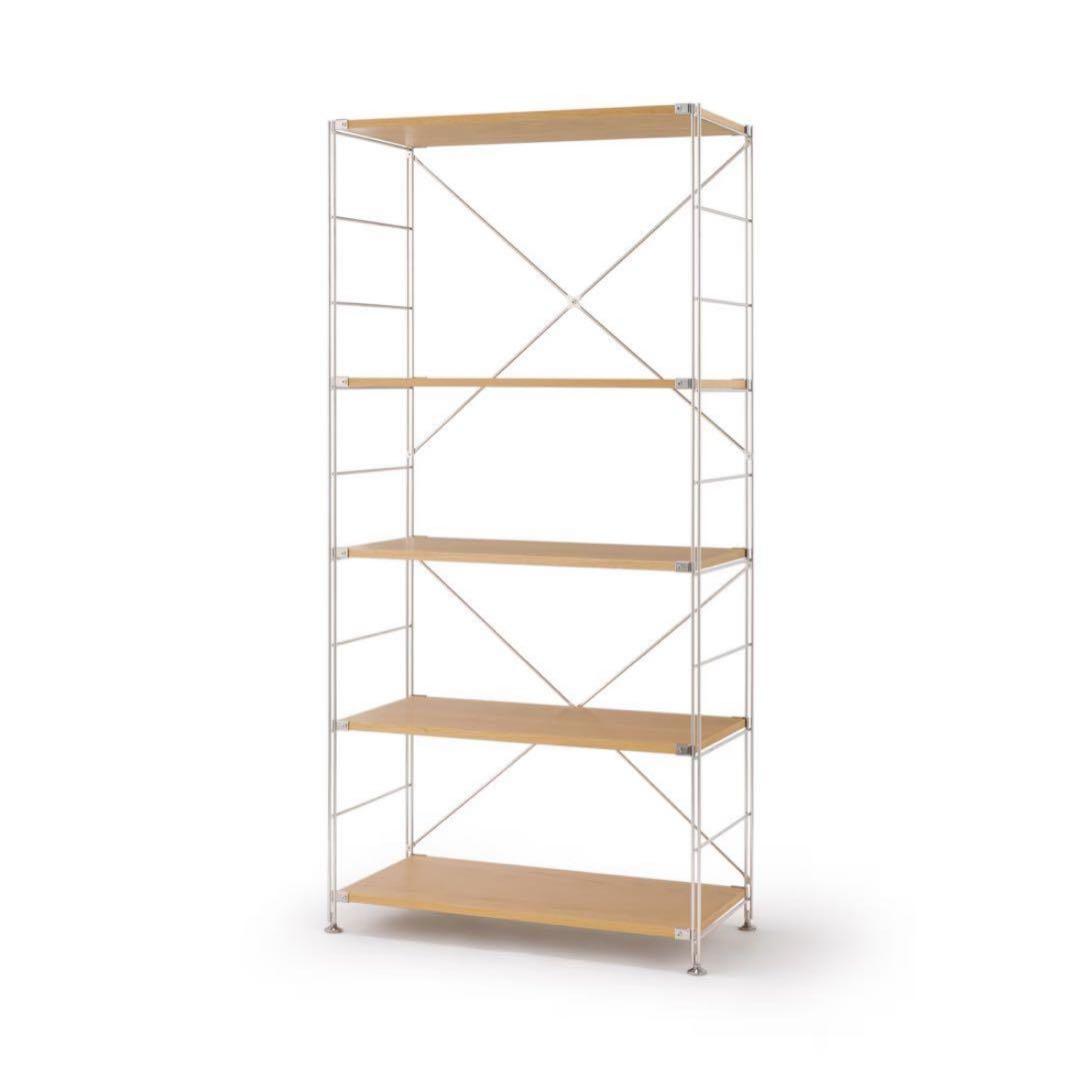 【送料込み】無印良品 ステンレスユニットシェルフ・オーク材セット