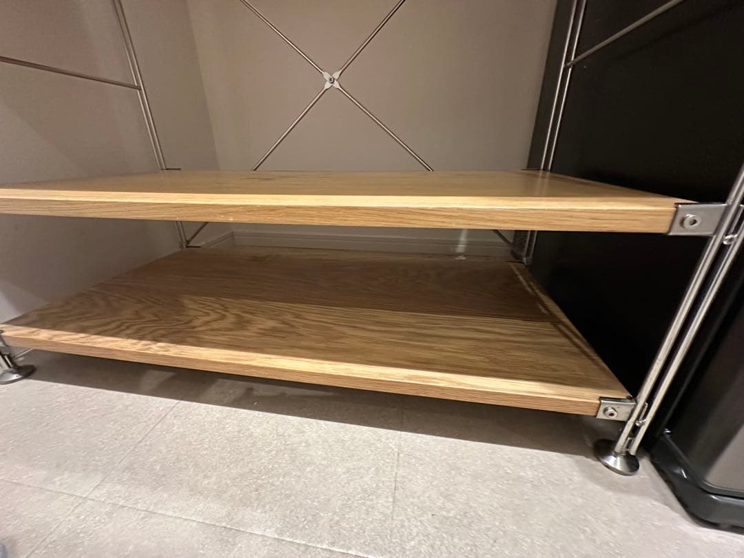 【送料込み】無印良品 ステンレスユニットシェルフ・オーク材セット