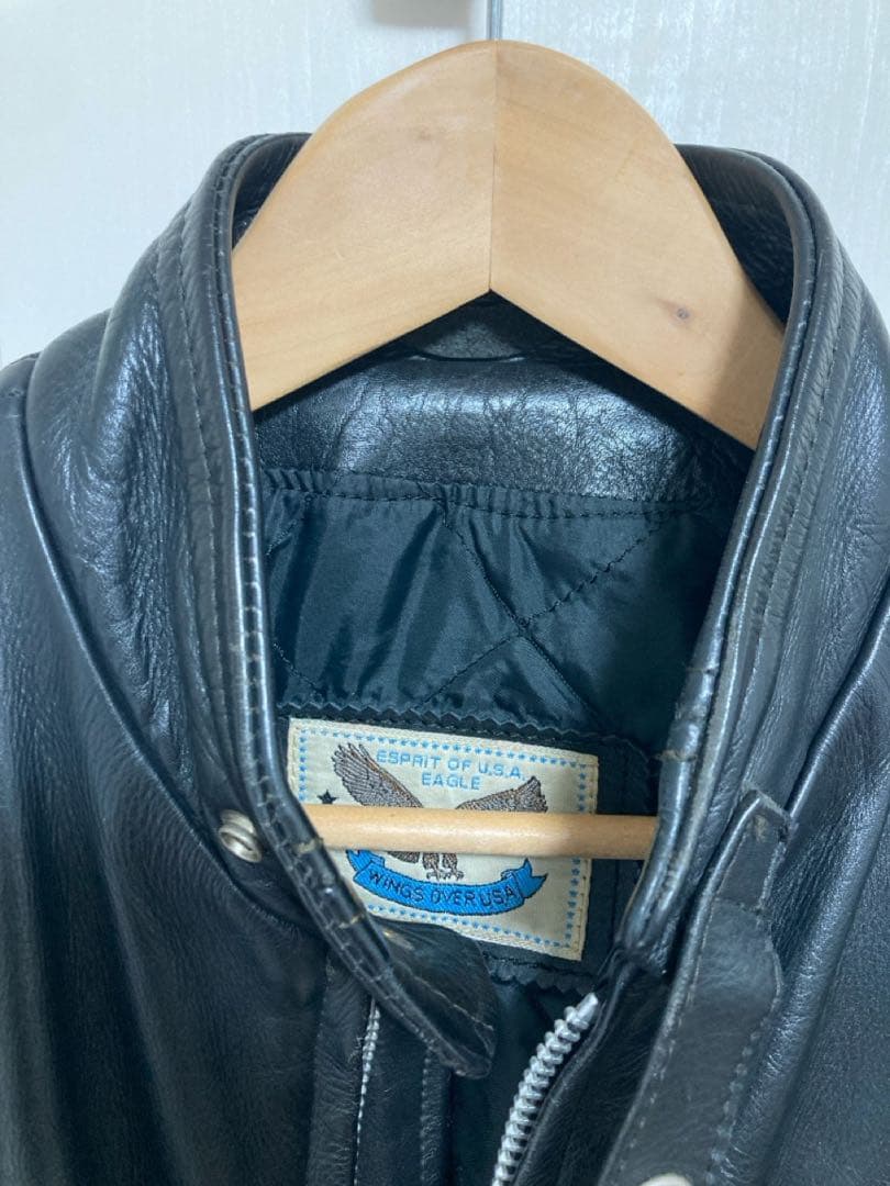 wings over usa シングルライダースジャケット 本革　ブラック