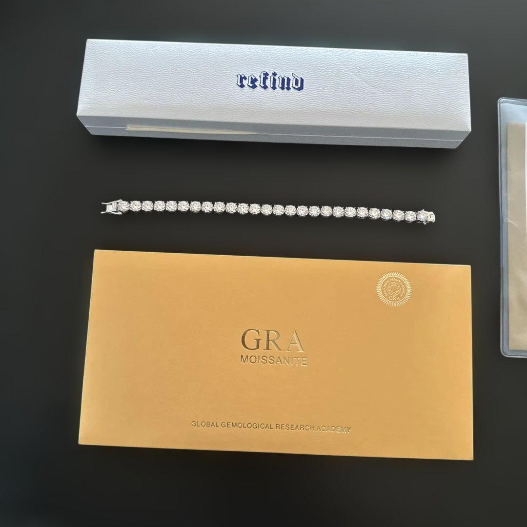 refind モアサナイト ブレスレット　19cm 6.5mm 定価3万8千円