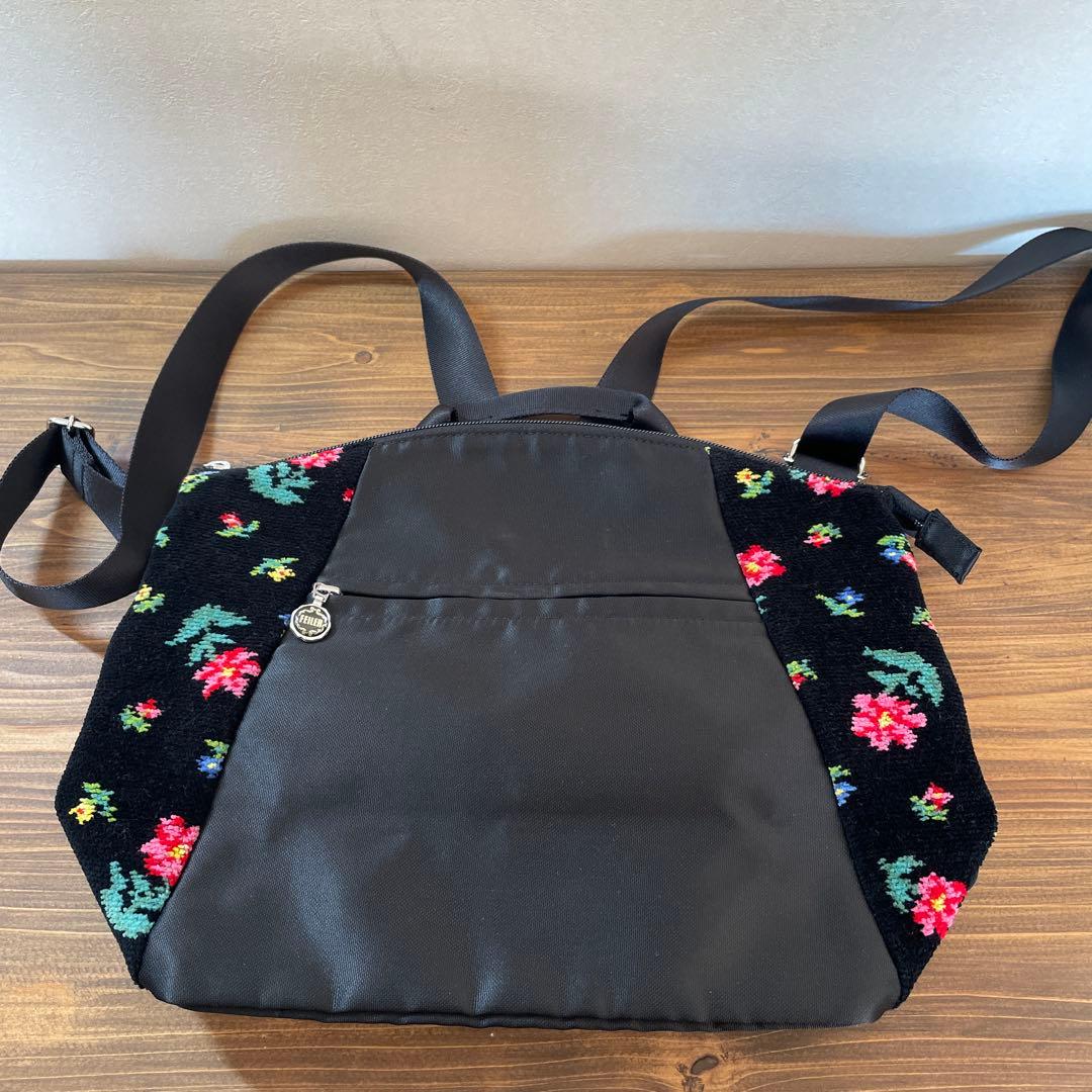 【未使用品】フェイラー 　ハイジフラワー　リュックサック　ブラック　黒