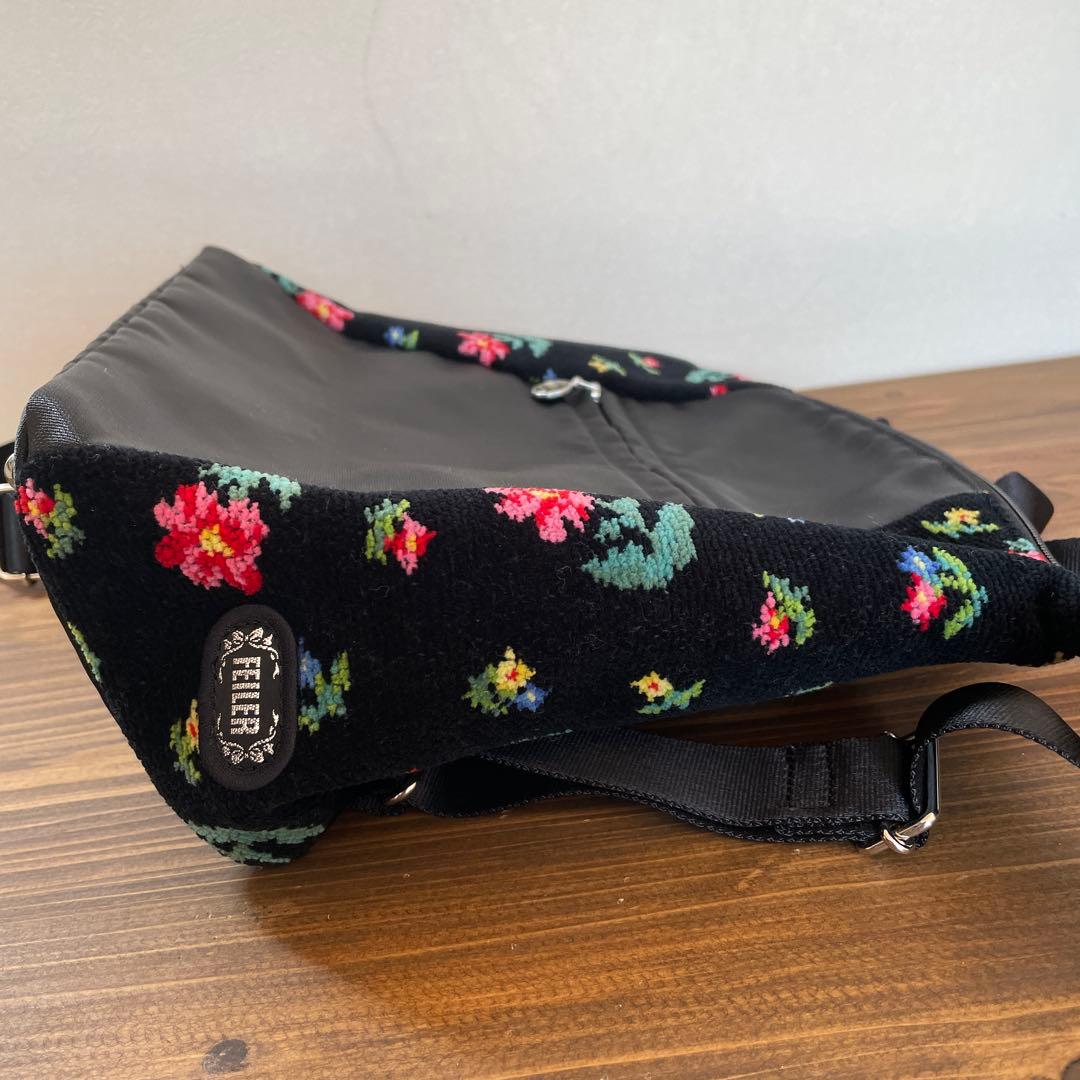 【未使用品】フェイラー 　ハイジフラワー　リュックサック　ブラック　黒