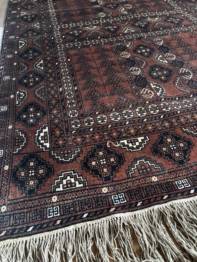 【ダメージ多め格安】パキスタン絨毯　トルクメン　手織り　ペルシャ