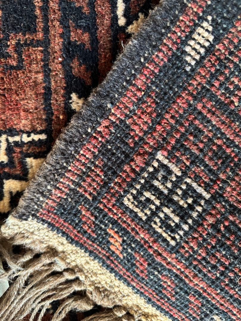 【ダメージ多め格安】パキスタン絨毯　トルクメン　手織り　ペルシャ