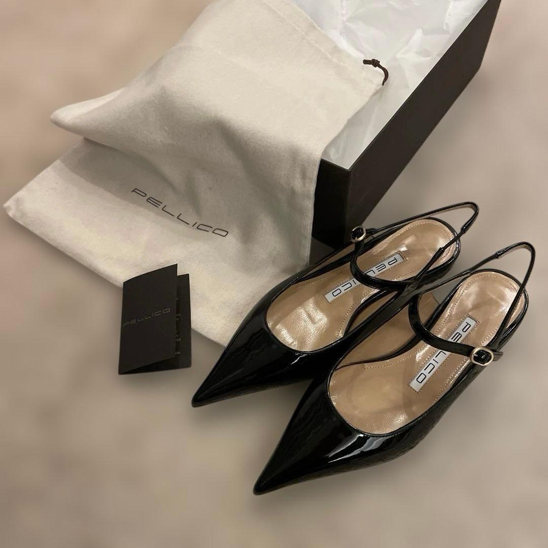 新品　PELLICO CUORE バックスリングパンプス　35