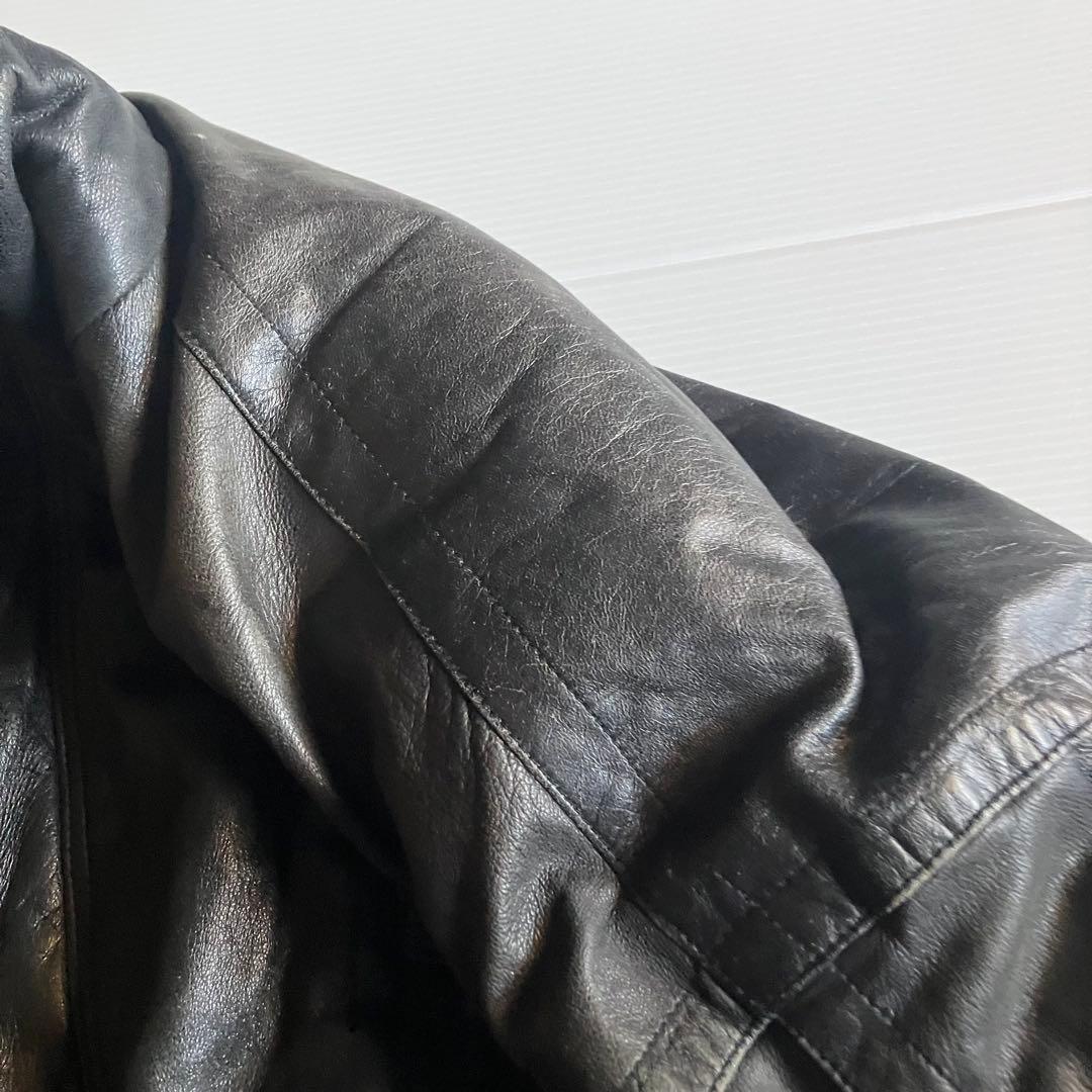 80sフランスヴィンテージhippolyte柔らか本革レザーボンバージャケット