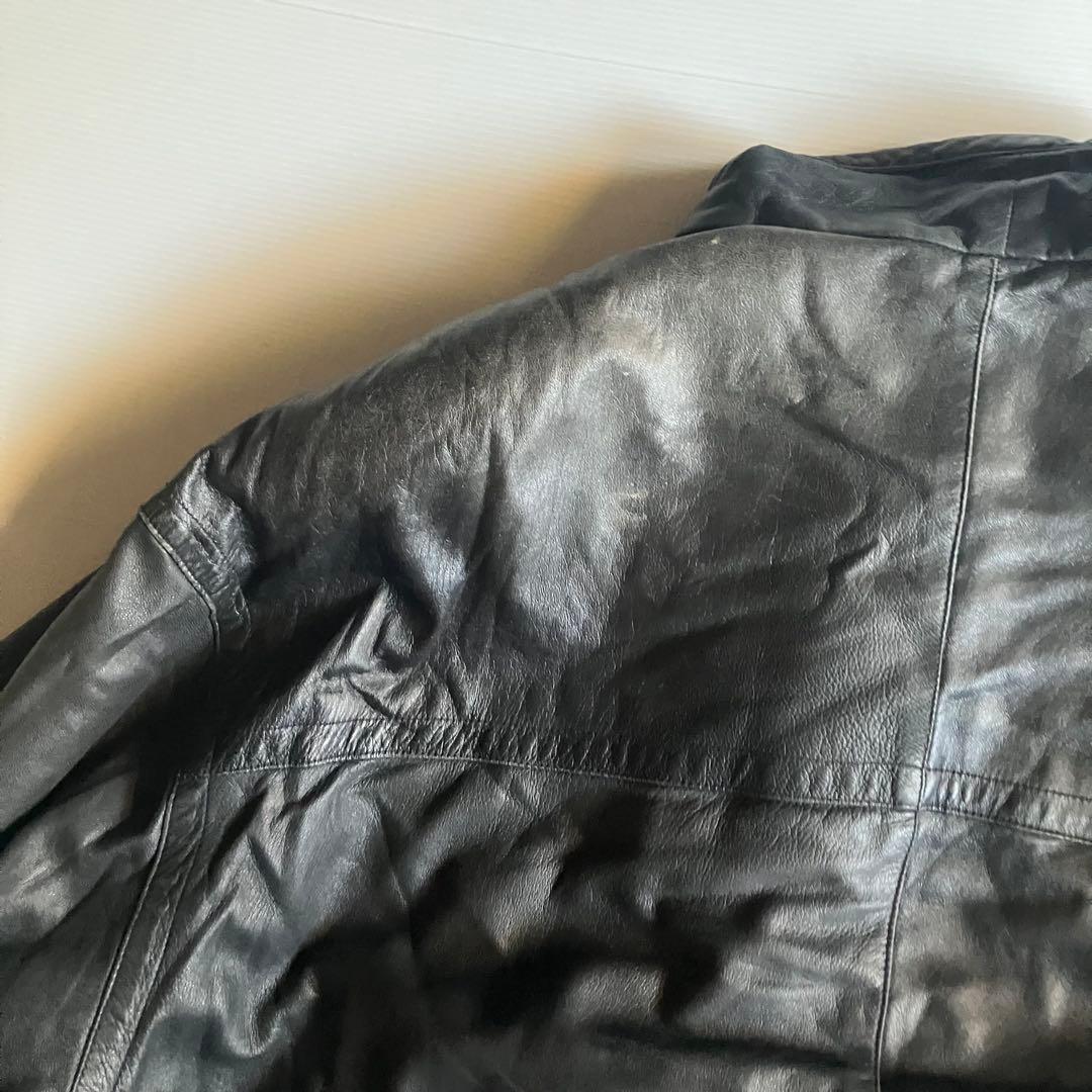 80sフランスヴィンテージhippolyte柔らか本革レザーボンバージャケット