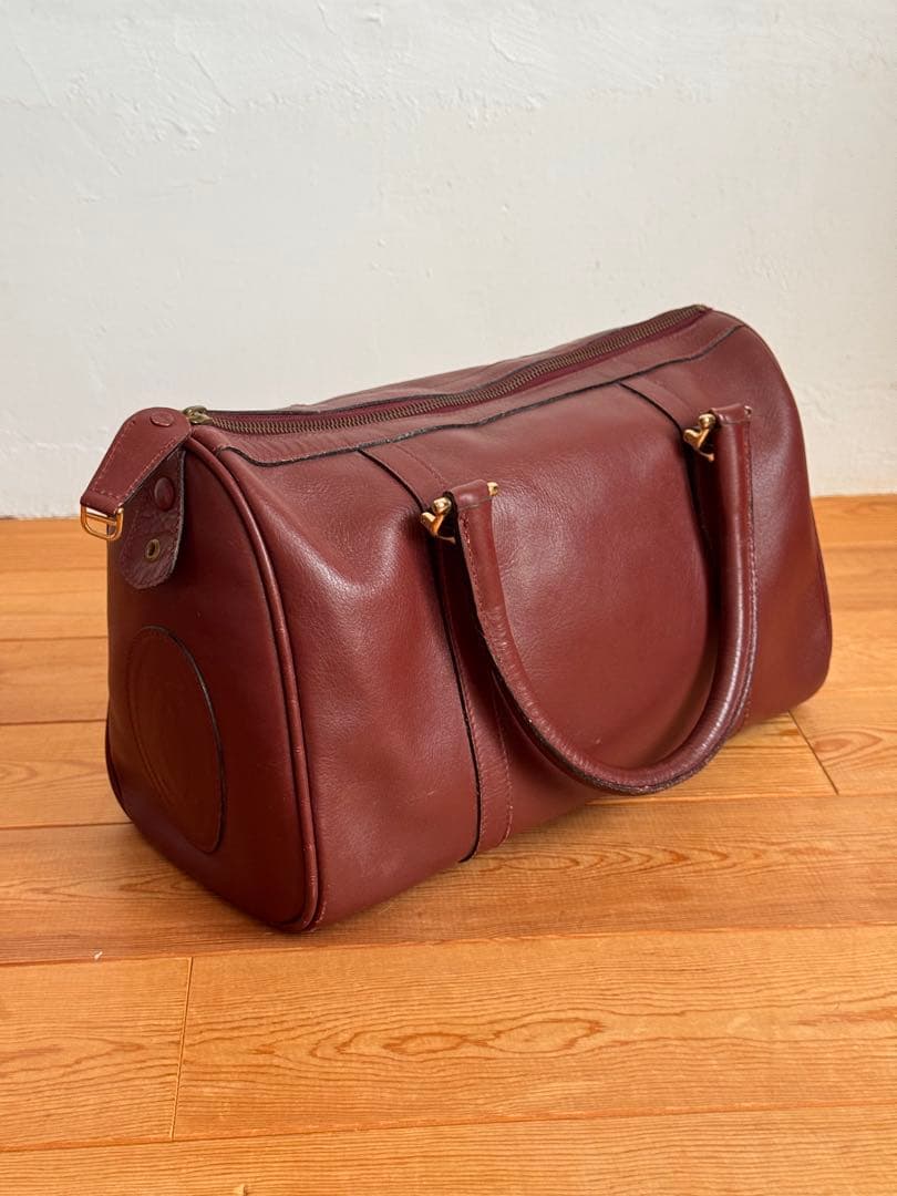 カルティエ　レザーボストンバッグ　ボルドー