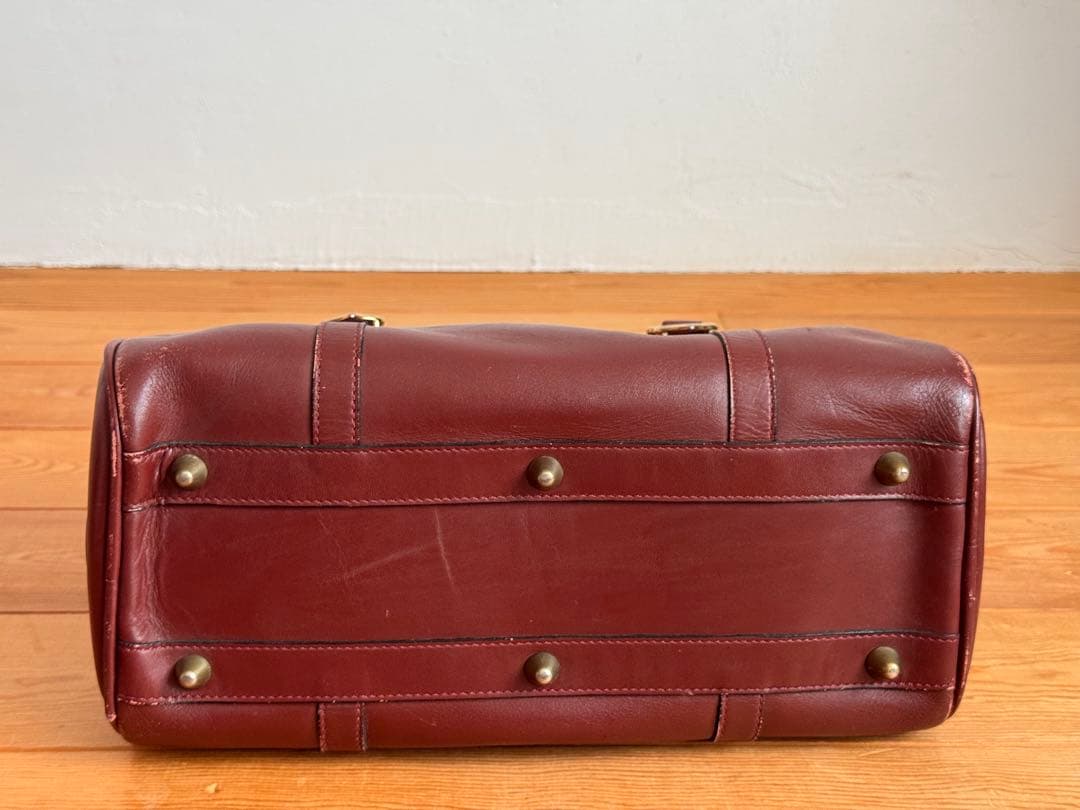 カルティエ　レザーボストンバッグ　ボルドー