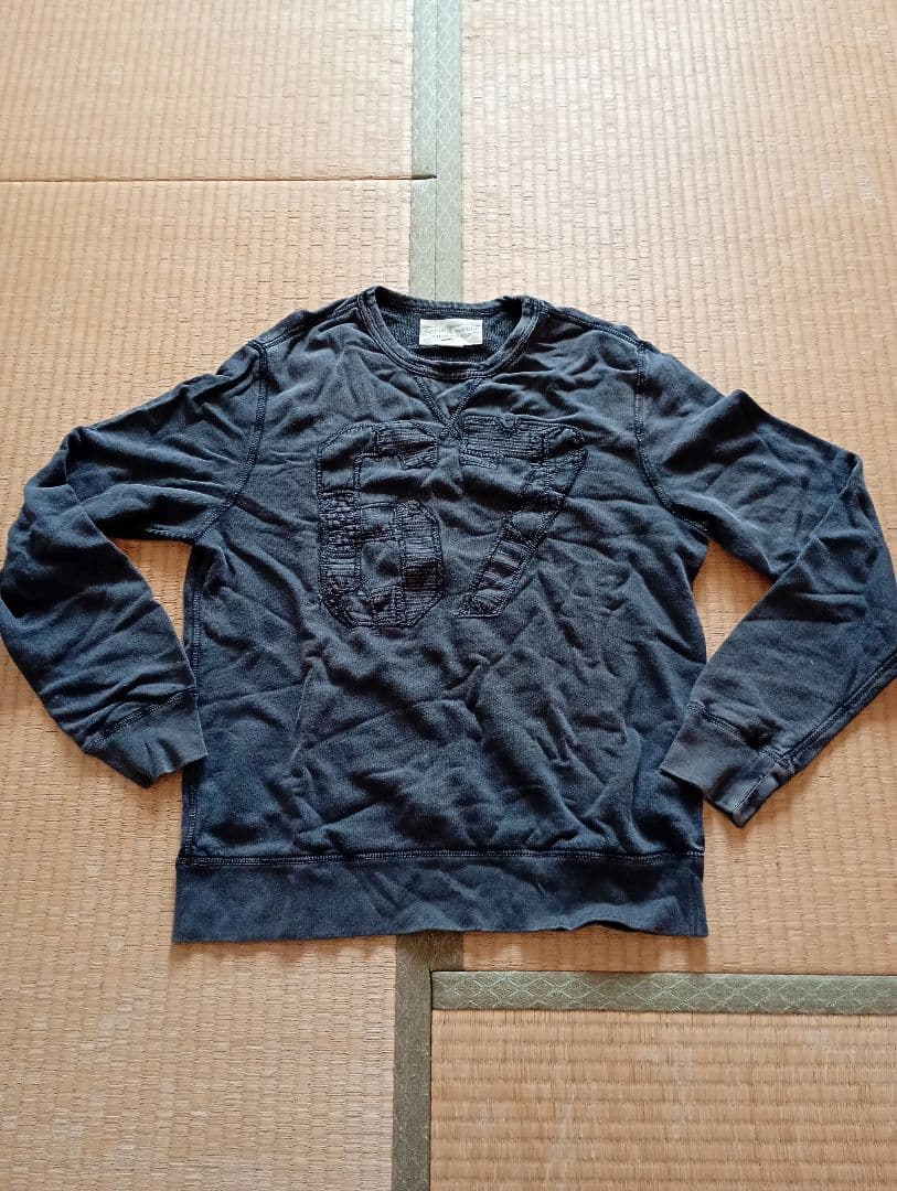 デニム＆サプライ　RRL ラルフローレン　茄子紺　前Vスウェット　カレッジ