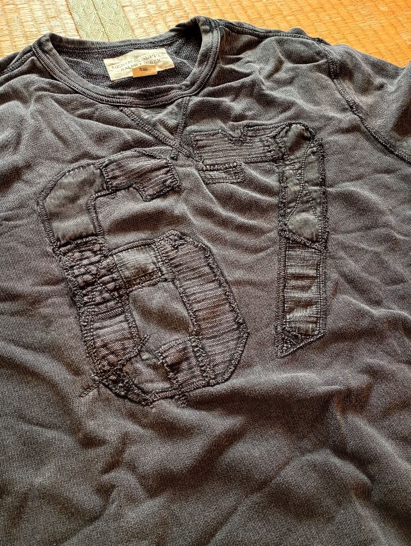 デニム＆サプライ　RRL ラルフローレン　茄子紺　前Vスウェット　カレッジ